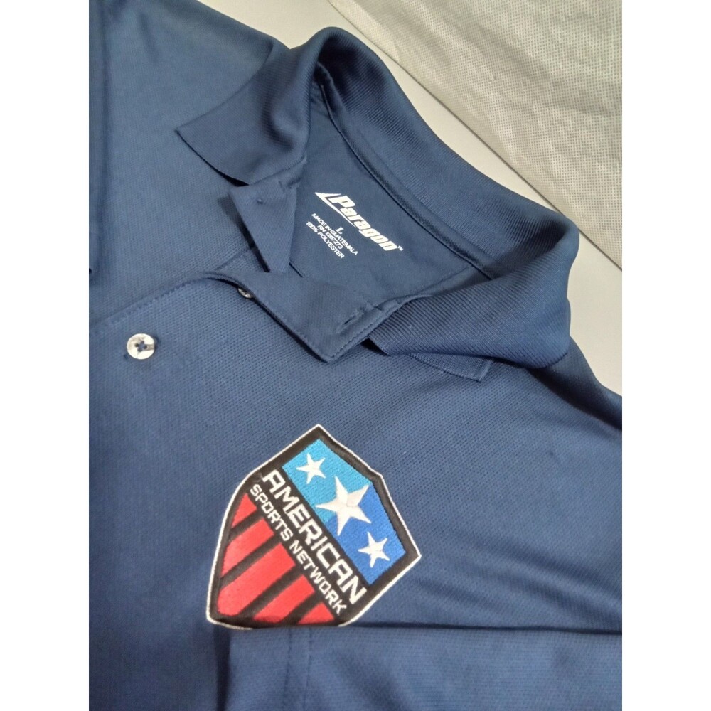 Paragon Mens‎ Large Blue Polo Shirt American Sports Network Golf